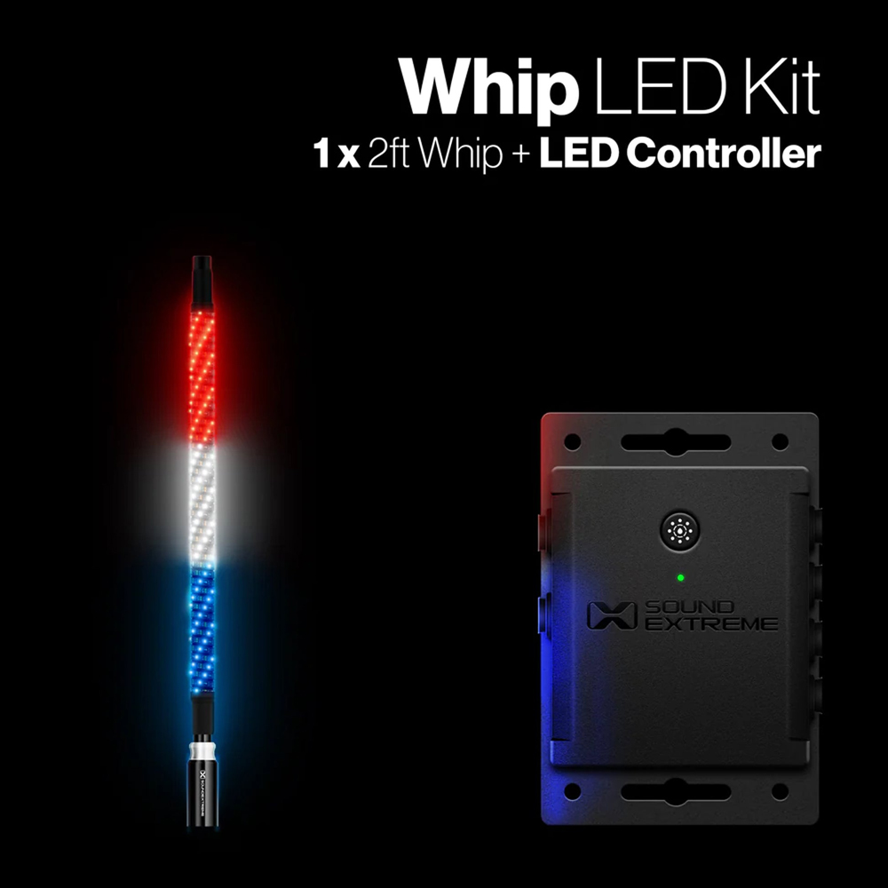 Ecoxgear Extreme Whip Kit 2ft plus LEDCast Controller - SEI-LEDZ4WHP2AU